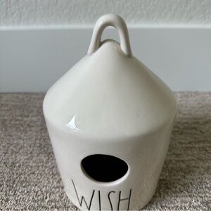 Rae Dunn Cream Birdhouse with Black Lettering